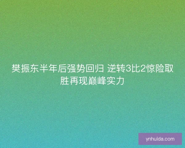樊振东半年后强势回归 逆转3比2惊险取胜再现巅峰实力 樊振东半年后强势回归 逆转3比2惊险取胜再现巅峰实力